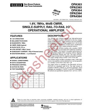 OPA364IDBVT datasheet  